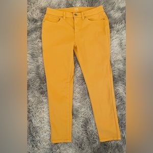 a.n.a ~ Women’s Mid Rise Skinny Leg Jean Mustard/Yellow Size 8